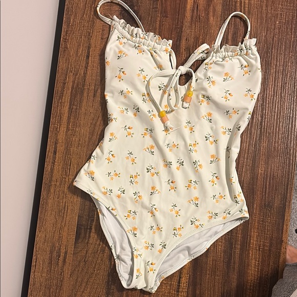 aerie Other - Aerie Lace Blue and Yellow Floral One Piece Swimsuit